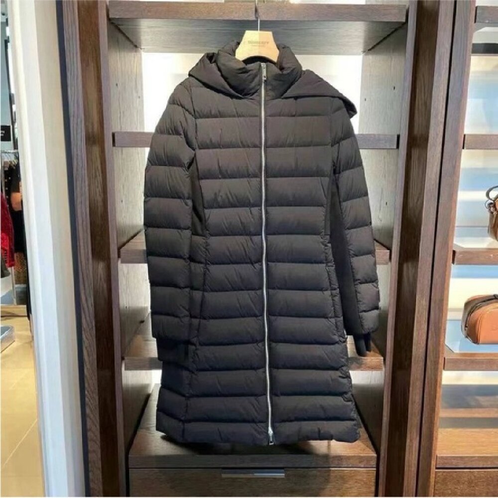 NWT New Burberry long down puffer jacket with hood